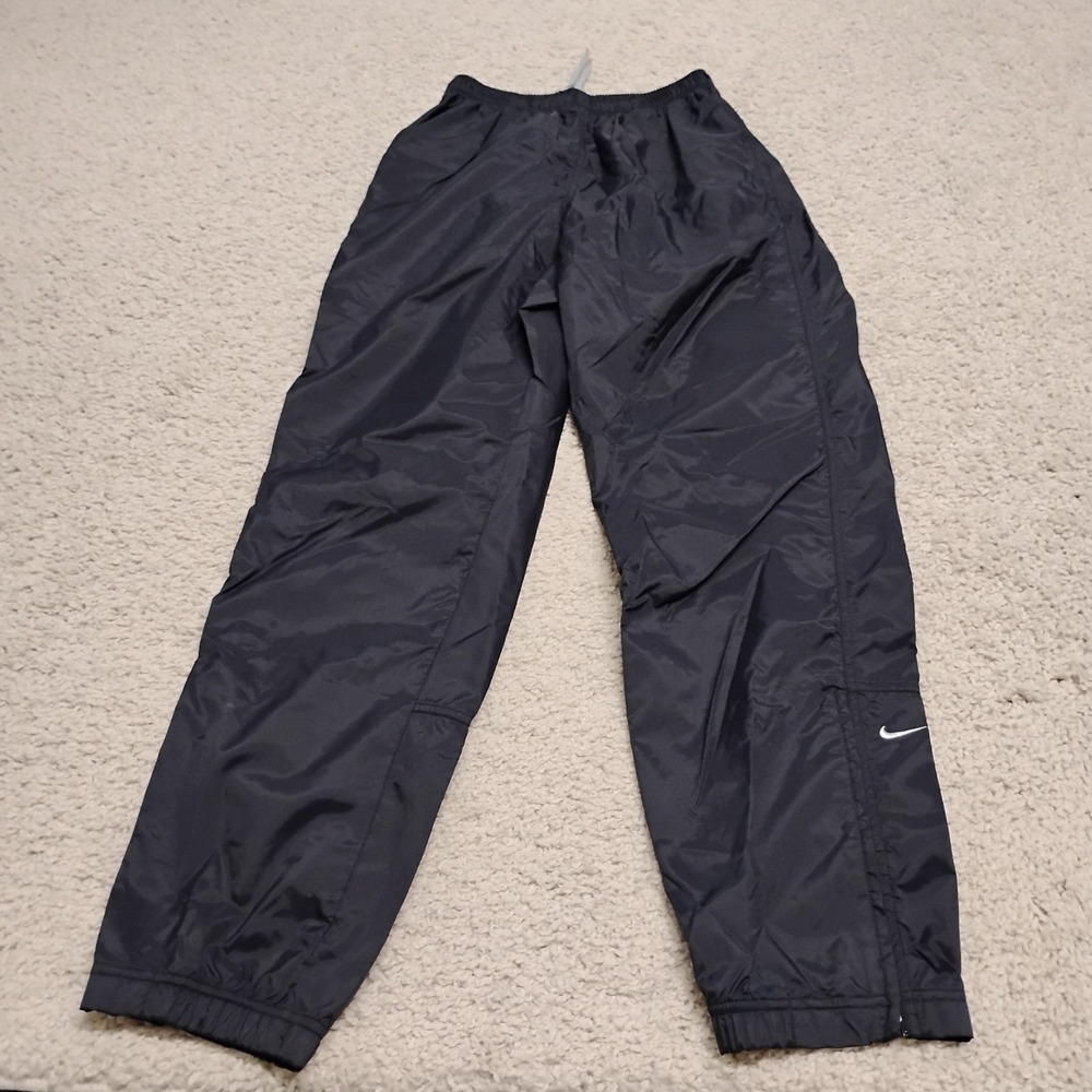 Vintage Nike Pants Womens M 8-10 Ladies Black Track Zip Ankle Y2K Swoosh 90s